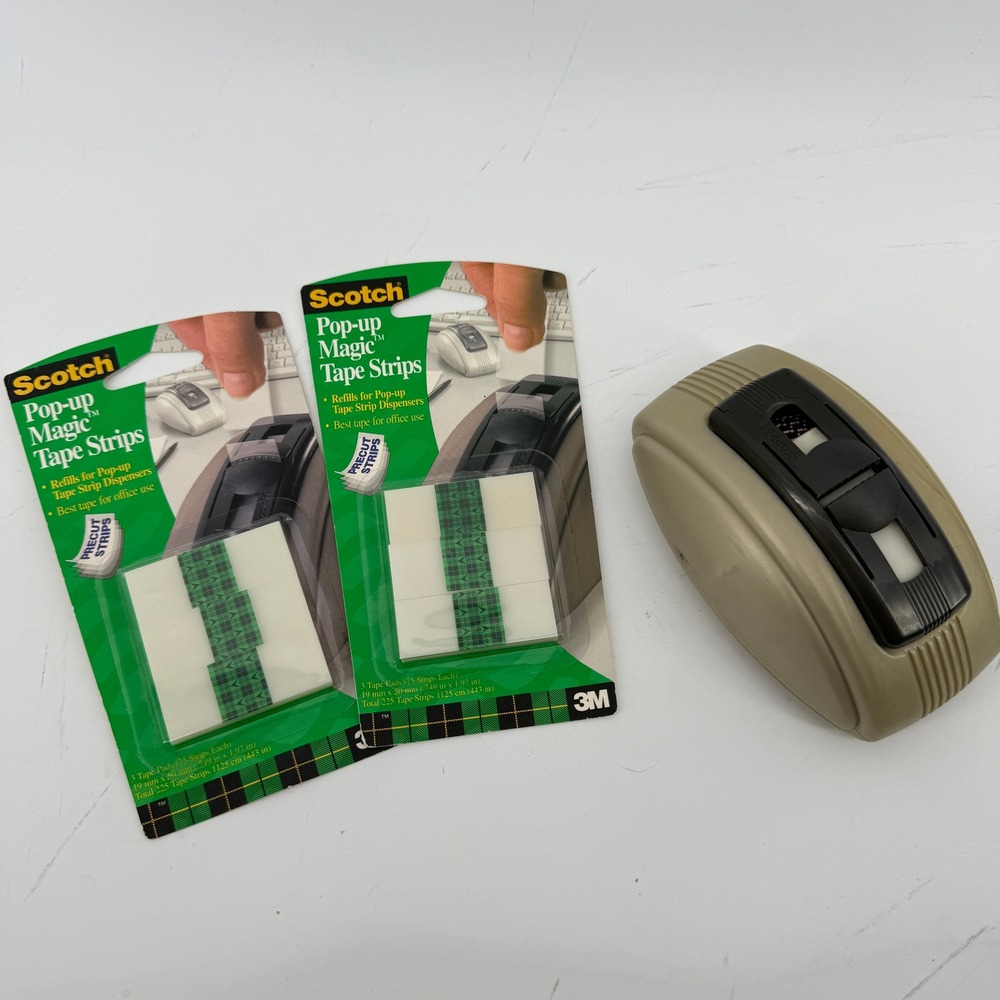 3M Scotch Pop Up Magic Tape Strip Desktop Dispenser Hand Strap 750 Tape Strip
